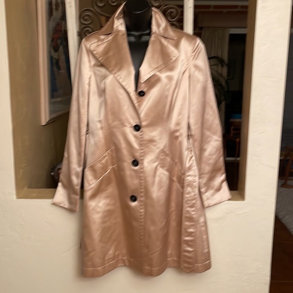Ann Taylor Jackets & Coats Anne Klein 0 Silk Metallic Pink Coat